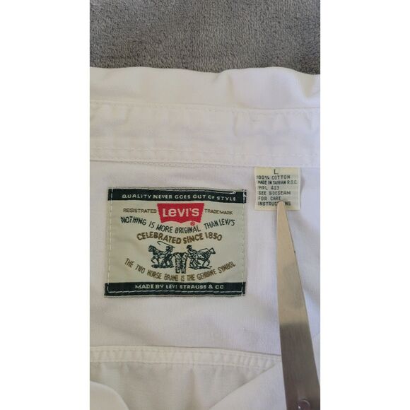 Levi's Vintage 90s White Long Sleeve Shirt - Picture 3 of 5